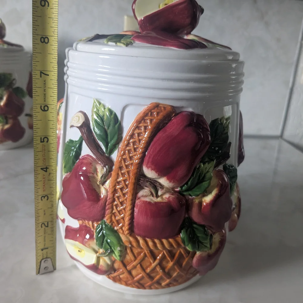 Apple Themed Ceramic Canister Set - Picture 2 of 10